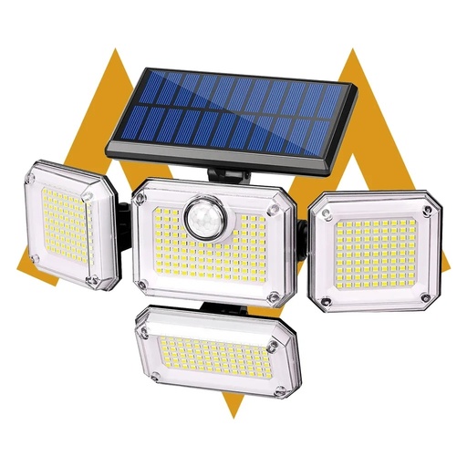 [11589] 7MD Solar Sensor Light Motion Activated 3 Modes 2400mAh Battery IP65 Waterproof Outdoor Security Light for Garden Garage & Front Door |7MD24102|