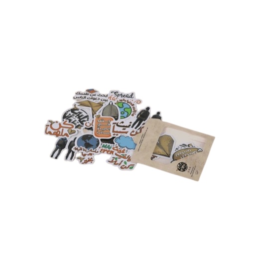 [GH024] Ghaith & Qalby Etmaan Waterproof Stickers Pack of 25pcs Assorted Colors and Shapes Durable and Removable