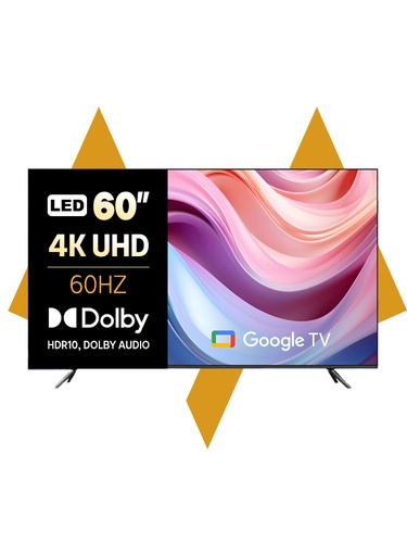 [11635] 7MD 60 Inch Google TV 60 Hz Refresh Rate 16GB eMMC + 2GB RAM 4K UHD Smart LED TV with Dolby Audio Sound WiFi Bluetooth Voice Search Built In Speakers & HDR10 Support |7md-02|