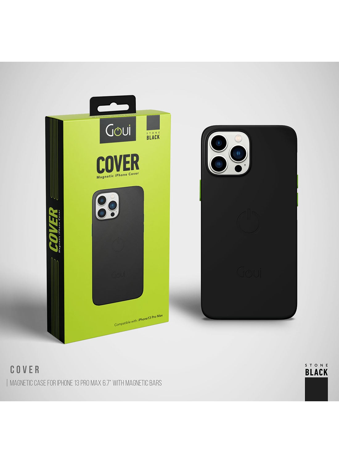 Goui Magnetic Case for iPhone 13 Pro Max 6.7 inch Shockproof Rubber Cover Wireless Charging Compatible with Magnetic Bars G-MAGENT13PM