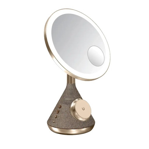 Porodo LED Makeup Mirror with Bluetooth Speaker 15W MagSafe Wireless Charger USB C Port 3 Brightness Level 3 Color Temperatures |LFS084||PD-LFST084-GD/SL|