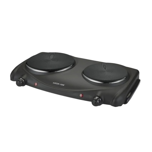 [11955] Green Lion Electric Stove with Double Hot Plate – 2500W Dual Burner Cooker, 6 Heating Levels, 50-500 °C Thermostat, Anti-Slip Base, Easy-Clean Design | GES-43 | GNESDOUB43BK |