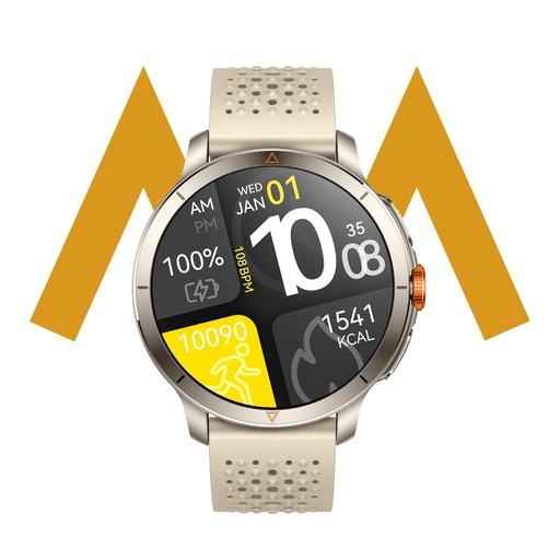[11980] 7MD GPS Pro Smart Watch | 1.6" AMOLED 480×480 HD Display | 1000nits Brightness | BT5.3 + TWS Music | Heart Rate, Sleep Tracking, Voice Record | 450mAh Battery | 5ATM Water Resistant | 7MD338 |