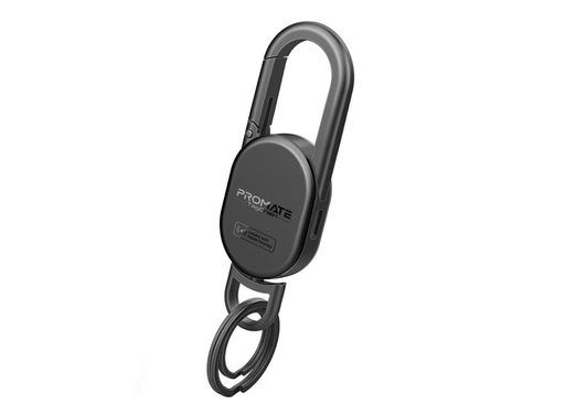 Promate Smart Carabiner Keychain – Apple Find My Compatible, IP67 Water-Resistant, Rechargeable Battery, 90dB Sound Alert, 50m Range, Ideal for Bags, Pet Collars, Keys & Luggage | TagChain |
