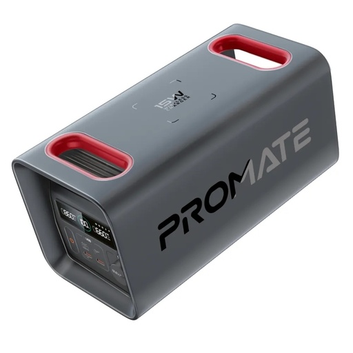 [12078] Promate Portable Power Station – 600W Output, 161000mAh LiFePO4 Battery, PD100W, 30W USB‑C, Dual AC, QC18W USB‑A, 15W Wireless Charging, Solar Input, Fast Recharge, Bluetooth App Control | PowerTank600 |
