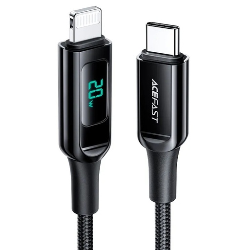 [12090] ACEFAST 1.2m USB‑C to Lightning Fast Charging & Data Cable – 30W PD, LED Display, Braided Design | C6‑01 |