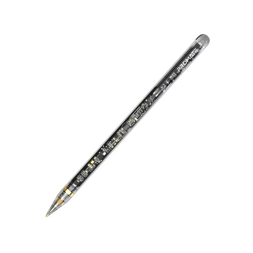 [12095] Promate Transparent Precision Active Stylus – Palm Rejection, Capacitive Rechargeable Design, iPad Compatible | TransPen |