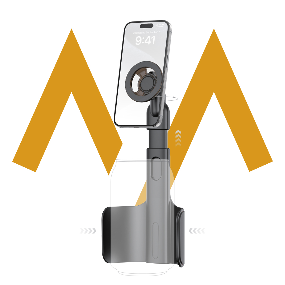 7MD 2‑in‑1 Car Cup Holder Expander & Magnetic Phone Mount – 360° Rotation, Adjustable Arm Extends to 36.2cm, Compatible with Smartphones & Drink Containers | 7MD49625 |
