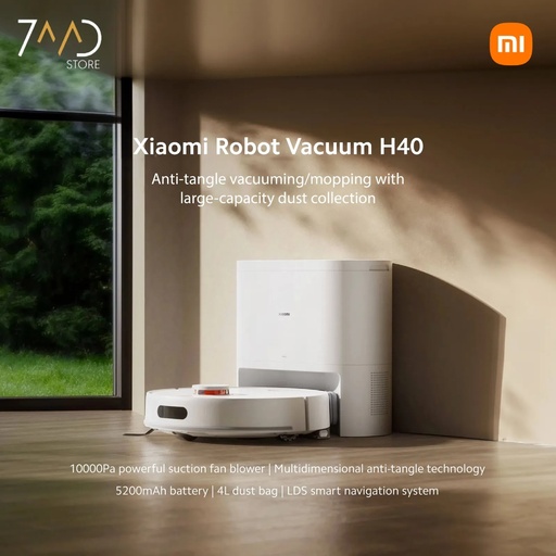 [12256] Xiaomi Robot Vacuum H40 – 10,000Pa Suction, LDS Laser Mapping, Auto Dust-Emptying Station, Anti-Tangle Brush, 180-Min Runtime | OV51 |