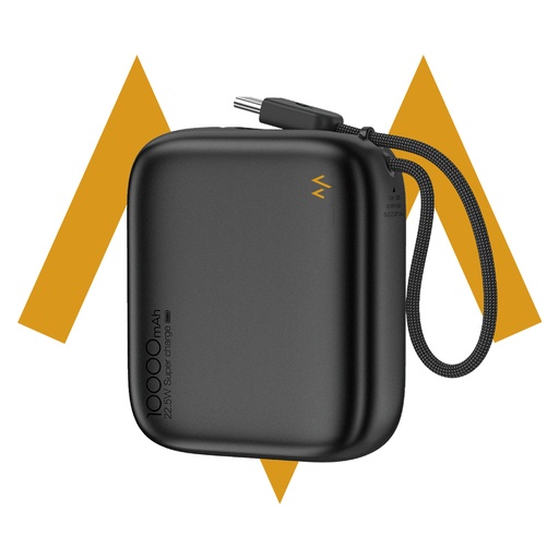 [12261] 7MD Cube Fast Charging Power Bank – 10000mAh, 22.5W Output, Built-in Type-C Cable, Two-Way Fast Charging, Metal Finish | 7MD46825 |