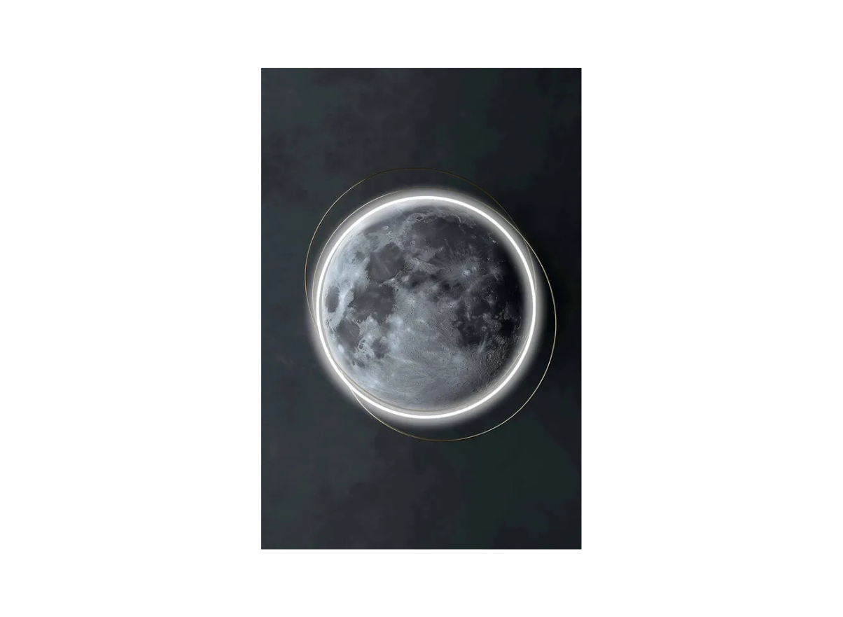 Wall Artwork Decoration Moon Design with LED - (80xx120cm)