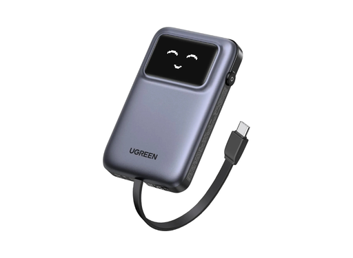 [12296] UGREEN Uno Power Bank 10000mAh with Built-in USB-C Cable – PD 30W Fast Charging, TFT Display, 3-Way Output Portable Charger | PB511 \ 35603B |