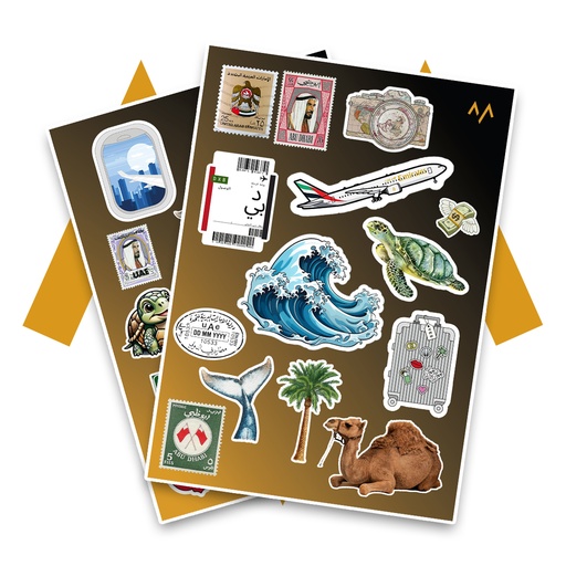 [12374] 7MD Emirati Travel Stickers Collection – Premium UAE-Themed Stickers for Luggage & Accessories