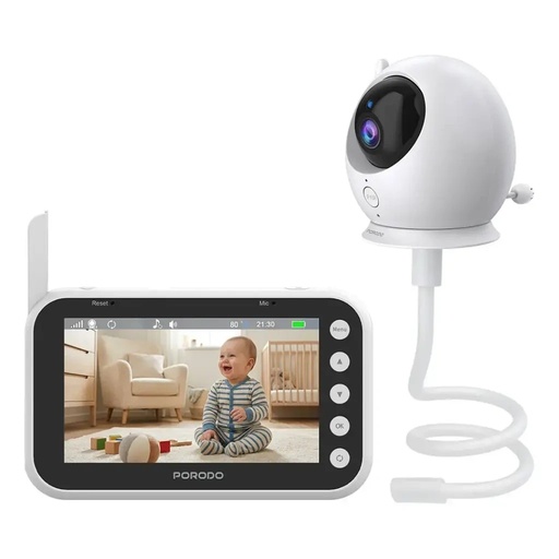 [12503] Porodo Lifestyle Lumi Baby Monitor 4.3-Inch Display 720P Camera Night Vision Two-Way Audio 300m Range - Smart Baby Monitoring System | PDLFSTM100WH |