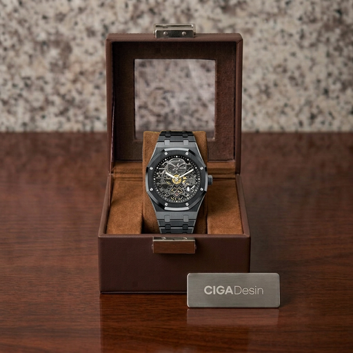 [12507] GEYA G-MAX Series Automatic Mechanical Watch Stainless Steel Skeleton Dial Sapphire Crystal Waterproof Luminous Men's Watch
