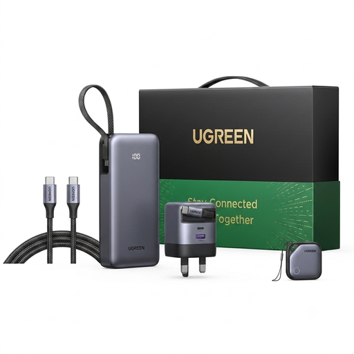 [12521] UGREEN 20000mAh Power Kit with 45W PD Power Bank, 45W GaN Retractable Charger, USB-C Cable & FineTrack Smart Finder | D0131 / 95962 |