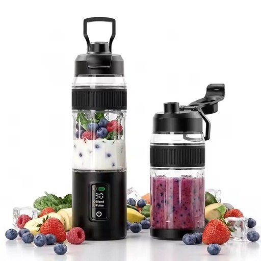 Portable Intelligent Blender 600ml with 220W Motor, USB-C Fast Charging, 6000mAh Battery & Digital Display - Personal Smoothie Blender | A12 |