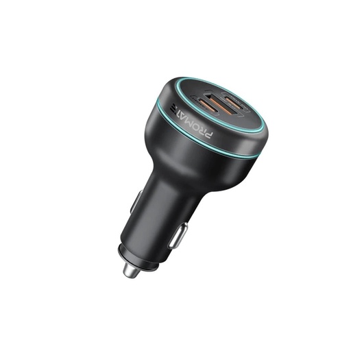 [12542] Promate 230W RapidCharge™ Car Charger, 140W PD 3.1, Dual USB-C, 45W USB-A QC 3.0, Multi-Device Fast Charging | PowerDrive-230 |