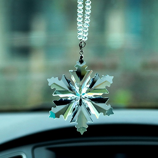 [5803] DCXA Car Pendant Transparent Crystal Snowflakes Decoration Suspension Ornaments Sun Catcher Snowflake Hanging Trim Christmas Gifts